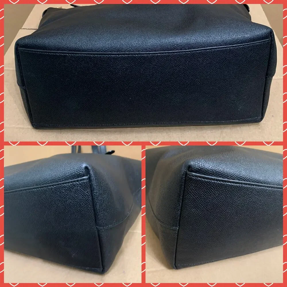 COACH Large Black Crossgrain Leather GALLERY Tote Shoulder Tote F79608